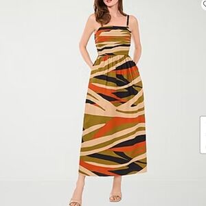 Sam And Jess Womens Sleeveless Abstract Maxi Dress SZ XS Cutout Tie Back New
